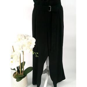 Worthington Womens Black Pockets Elastic Waist With Belt Dress Pants Size 2X